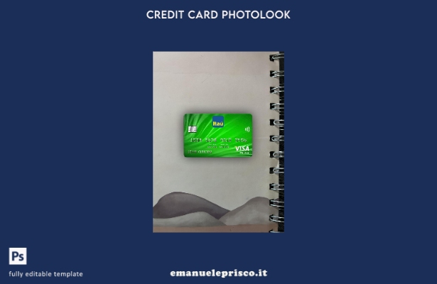 modello frontale photolook con carta elettronica visto bancario Uruguay Itau sti